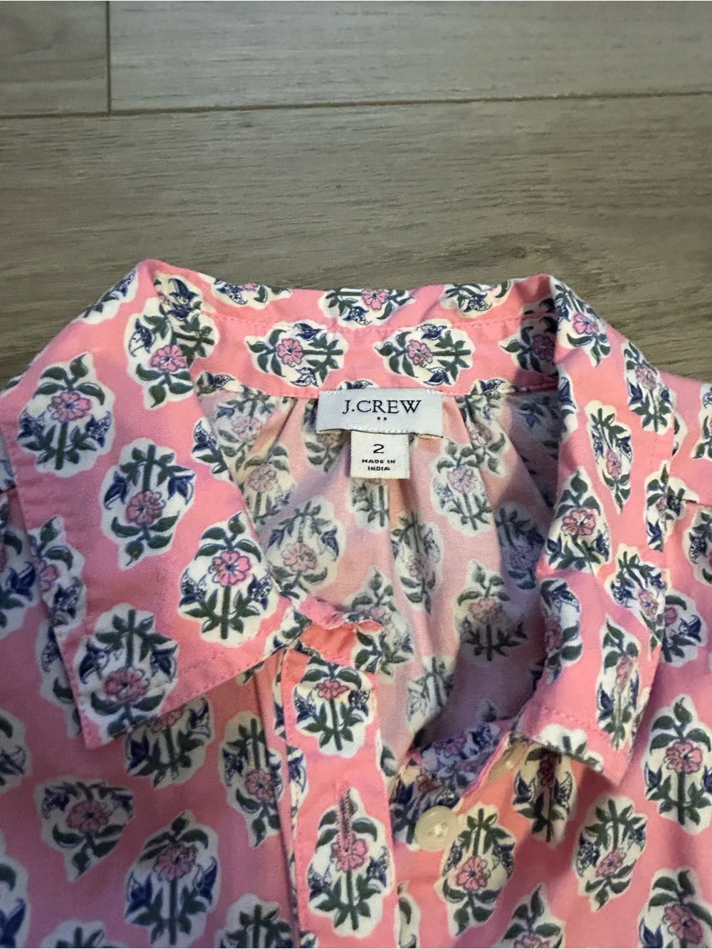 J. Crew Pink Floral Button-Front Shirt Dress for Girls